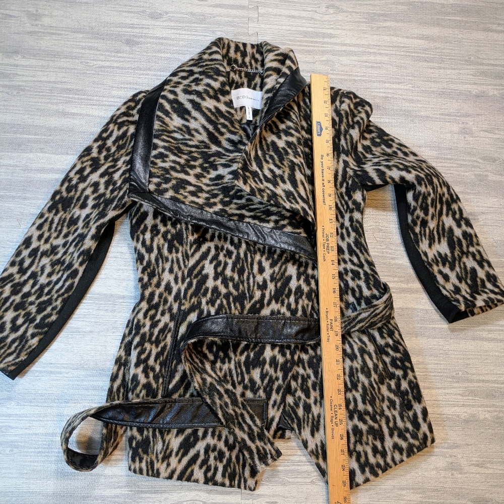 BCBGeneration Animal Print Wool Blend Jacket/Coat, Semi-Wrap, Winter,‎ Warm Sz S - Picture 9 of 15